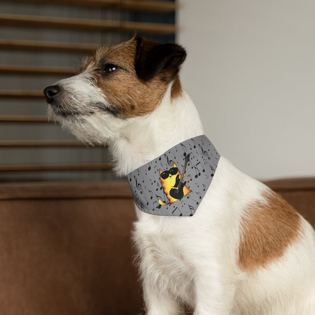 pet/dog bandana with cat print