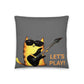 gray pillow with cat print
