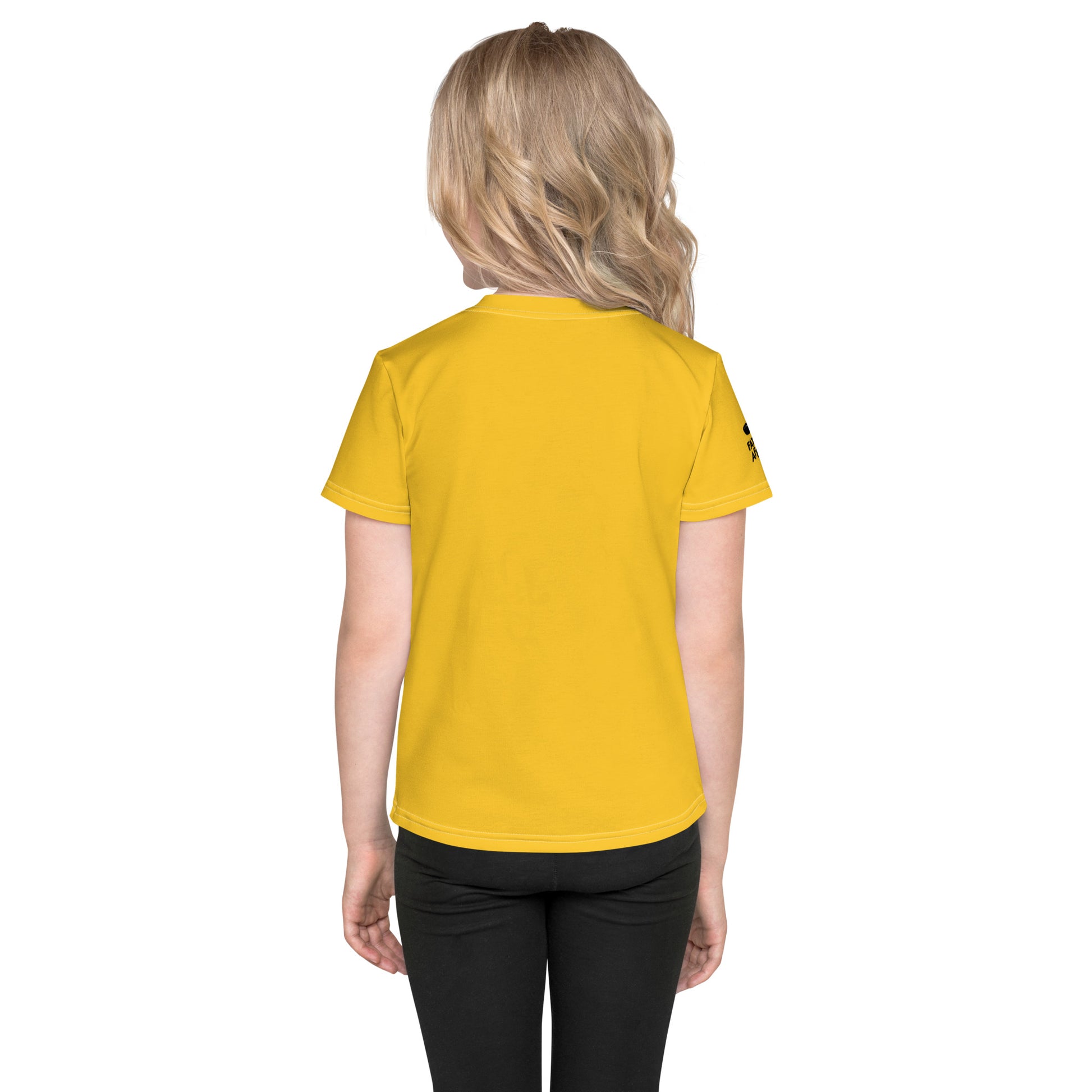 Yellow kids t-shirt with cat print