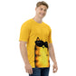 men's yellow t shirt with cat print