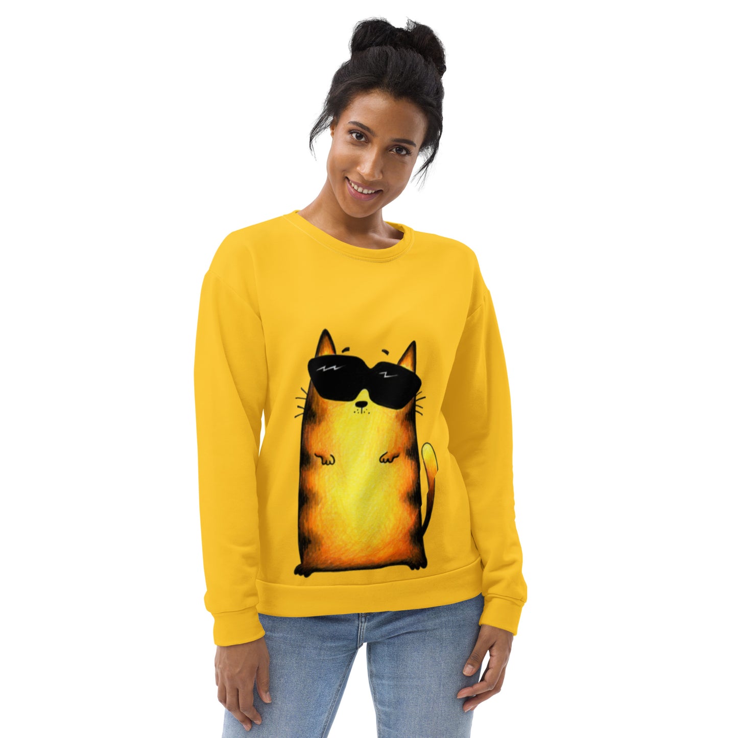 Ladies Sweatshirt "Yellow Cat"