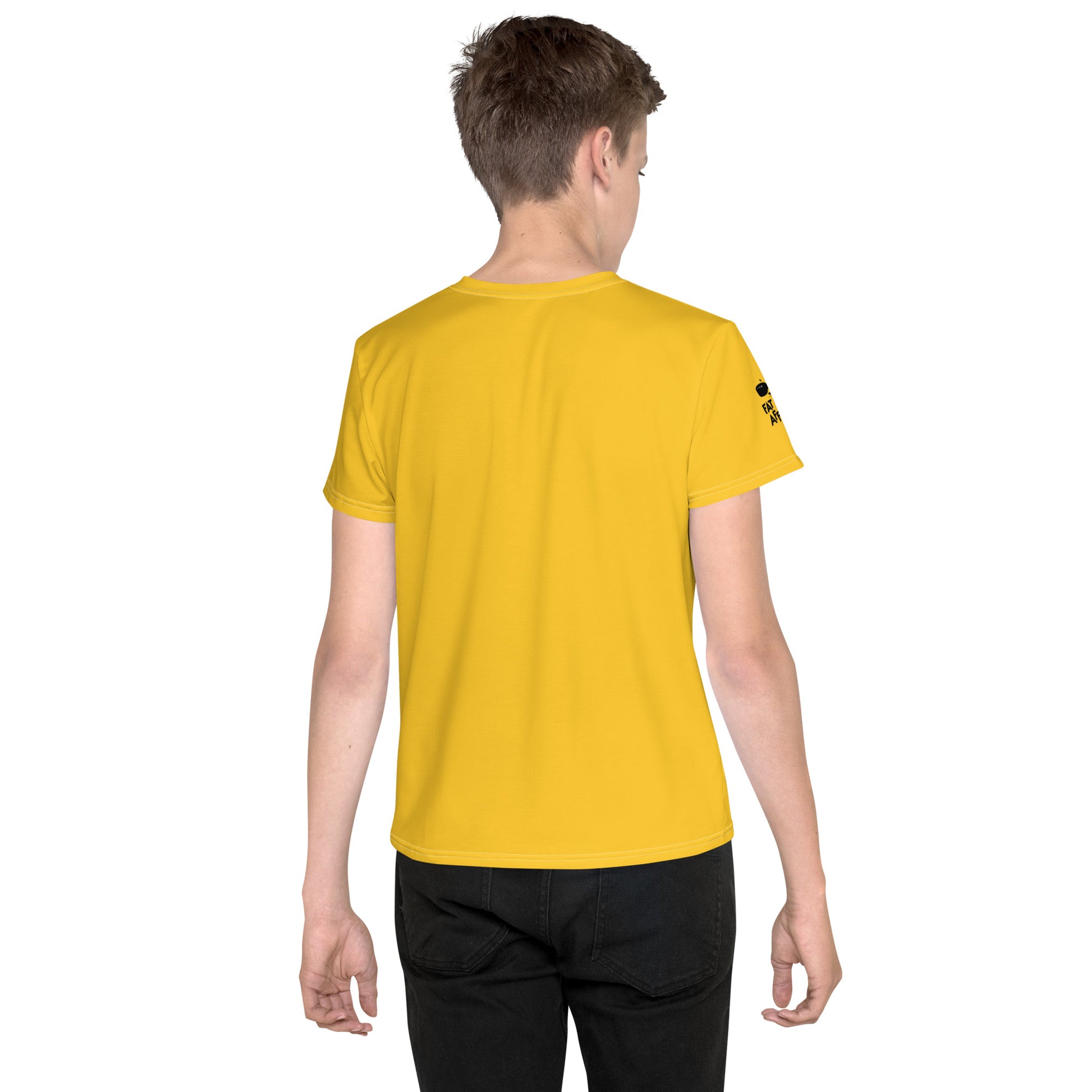 Yellow teen t shirt with cat design