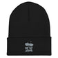 Men's cuffed beanie black with embroidery