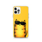 flexible yellow iphone 12 pro case with cat print