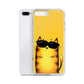 flexible yellow iphone 7 8 plus case with cat print