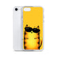 flexible yellow iphone se case with cat print
