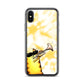 flexible yellow batik Iphone xs x case with cat plying trombone print