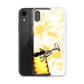 flexible yellow batik Iphone xr  case with cat plying trombone print