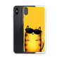flexible yellow iphone xs max case with cat print