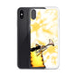 flexible yellow batik Iphone xs max case with cat plying trombone print
