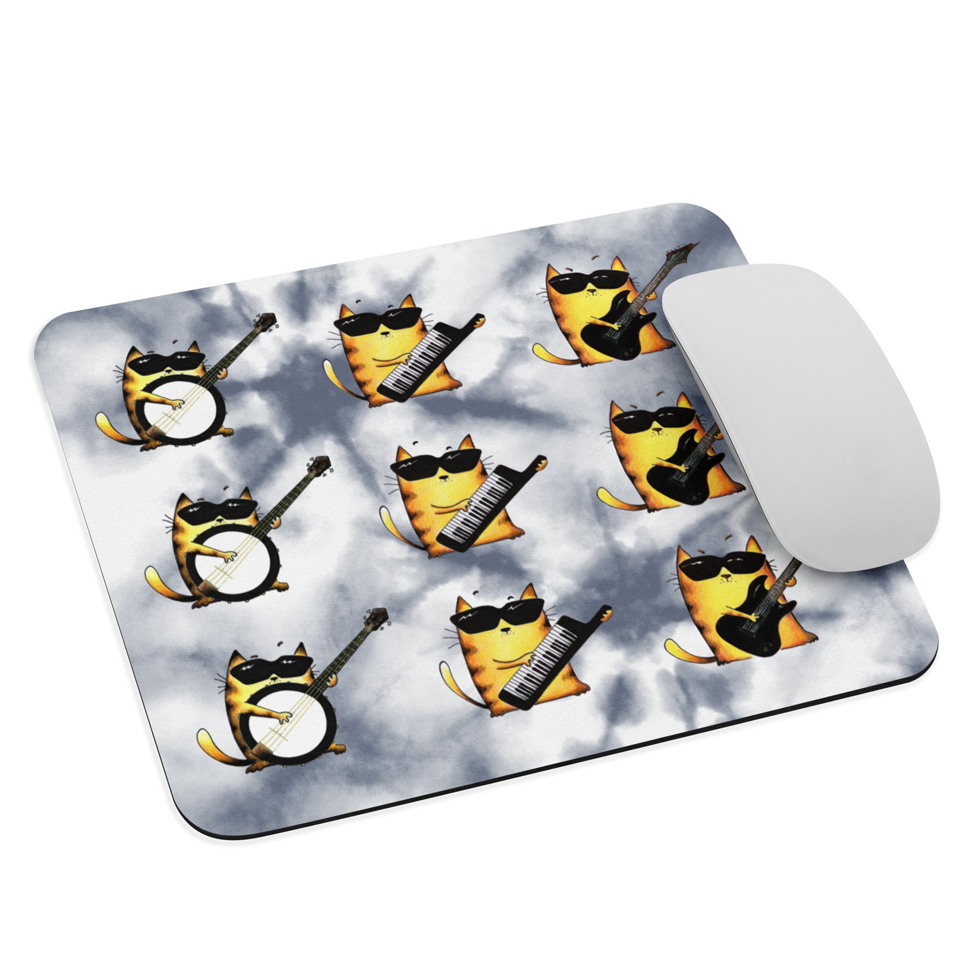 batik mouse pad with cat print