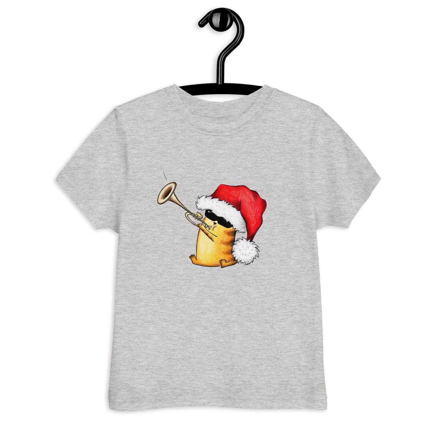 Toddler T-shirt "Christmas Cat with Trumpet"
