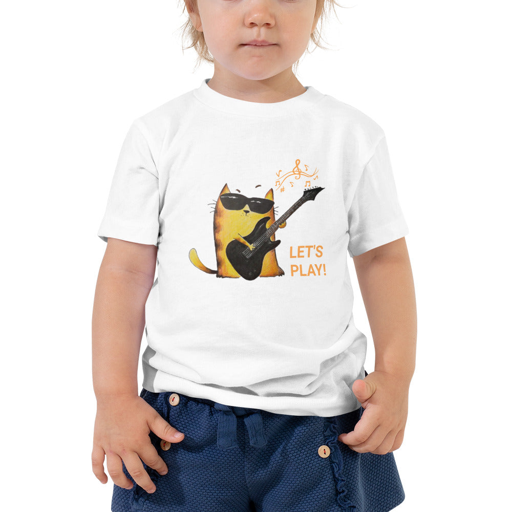 white toddler t shirt with cat print