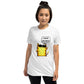 White t-shirt for ladies with yellow cat design