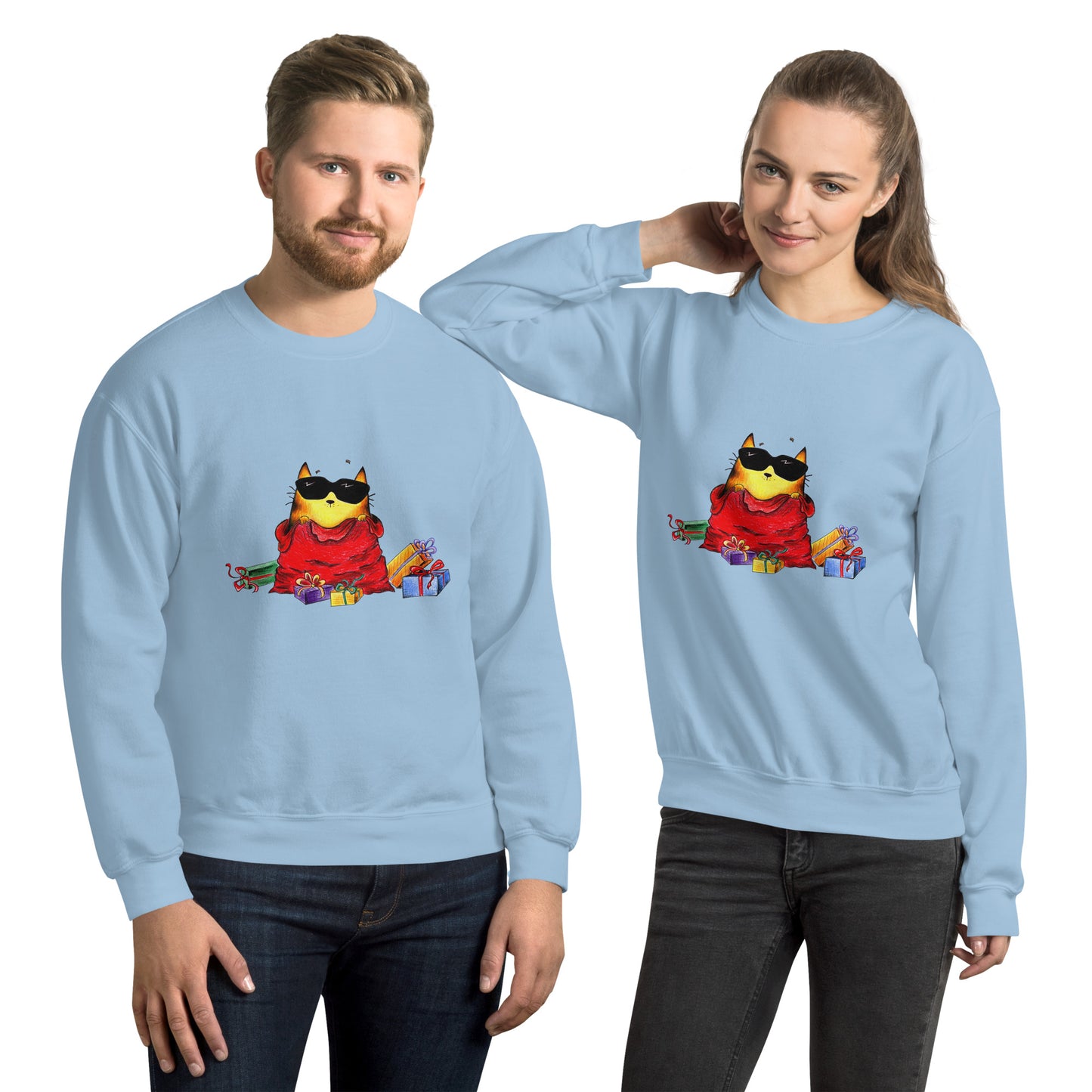 Unisex Sweatshirt "Christmas Cat with Gifts"