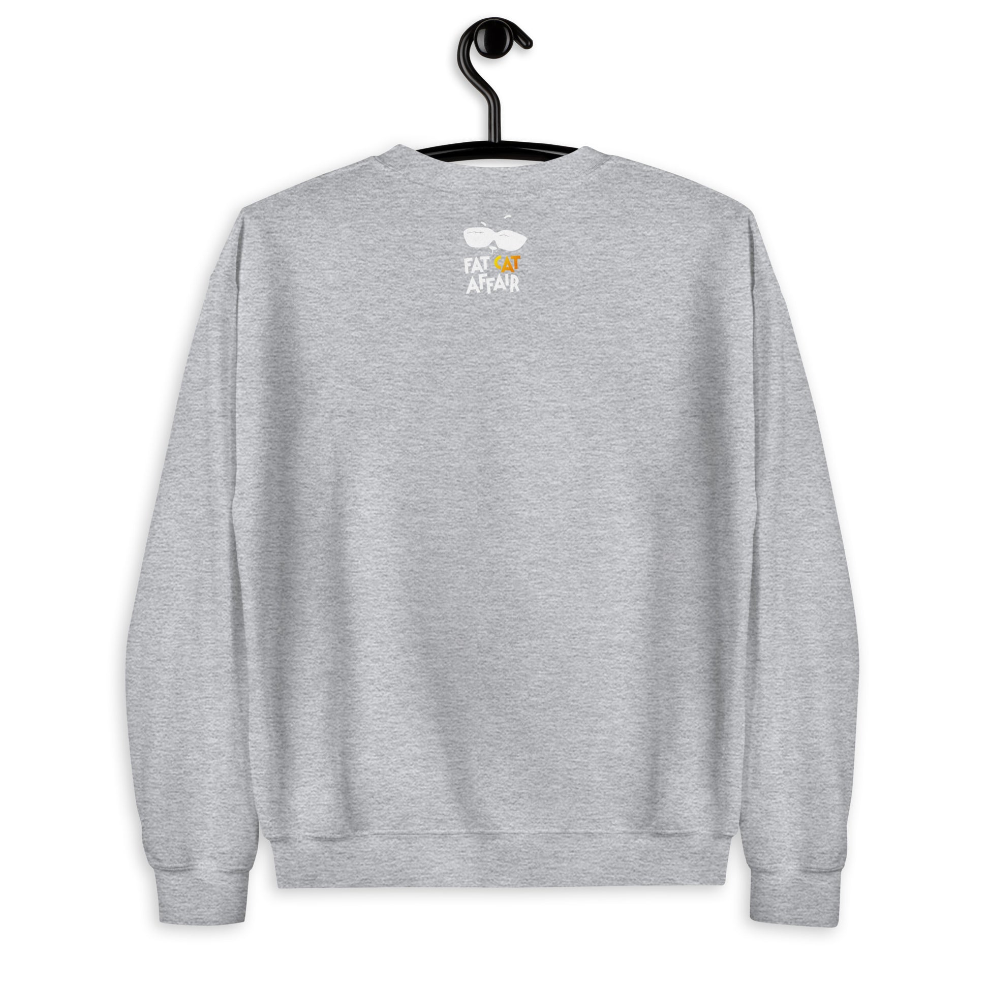 Men's gray sweatshirt with yellow cat