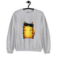 Men's gray sweatshirt with yellow cat