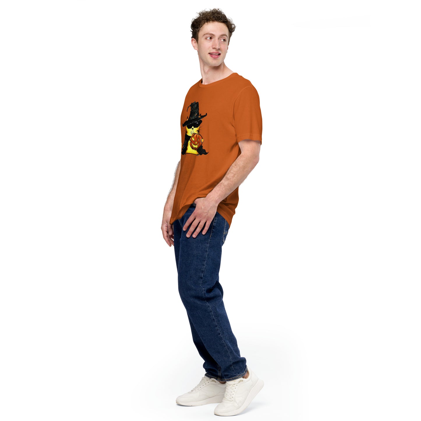 Men's T-shirt "Cat and Pumpkin"