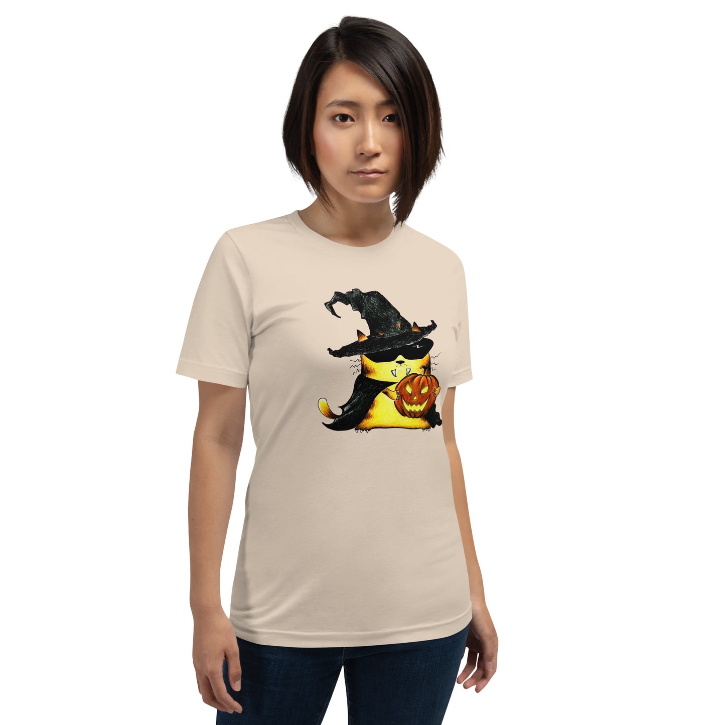 Ladies T-shirt "Cat and Pumpkin"