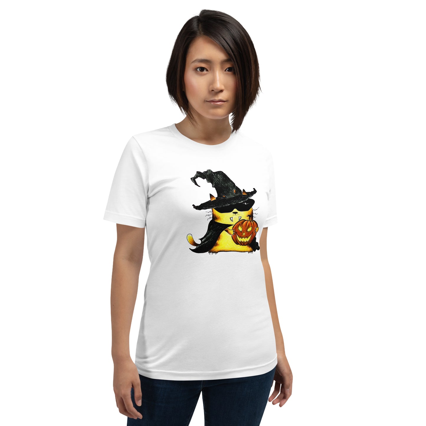 Ladies T-shirt "Cat and Pumpkin"