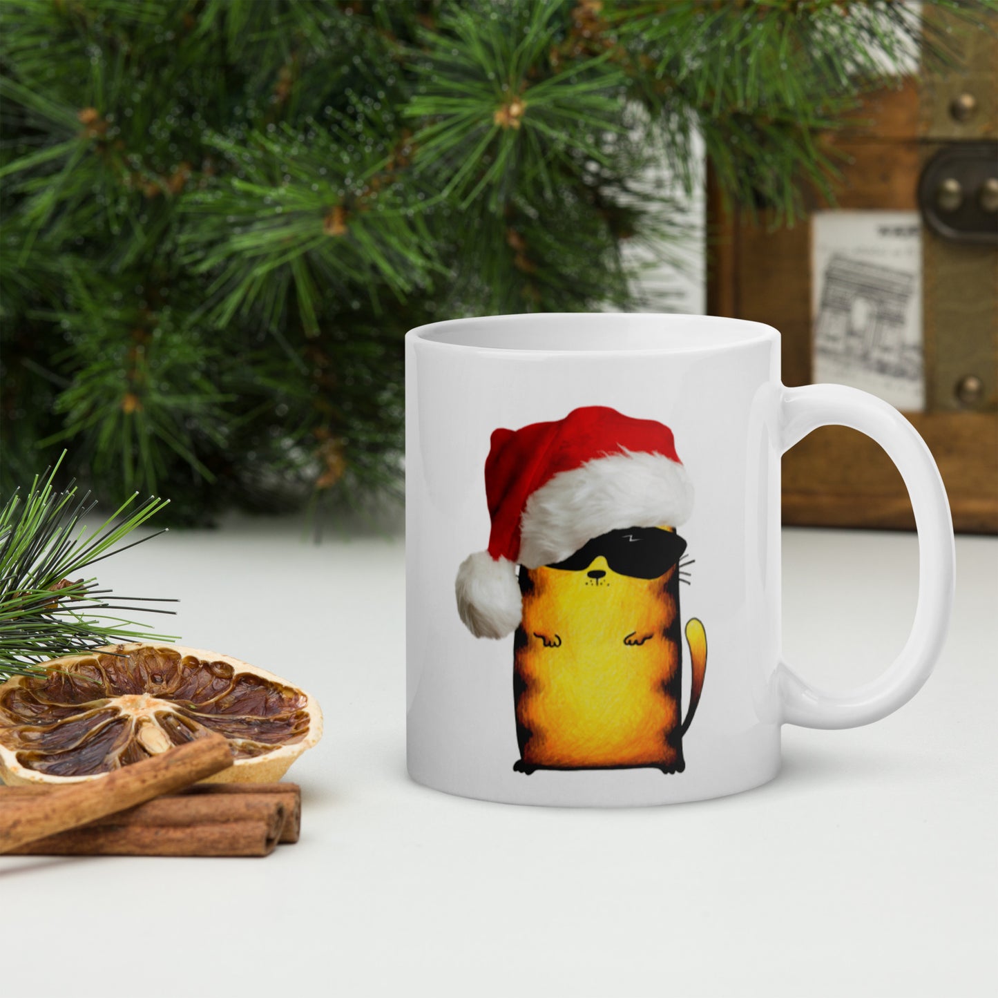 Mug "Yellow Christmas Cat"